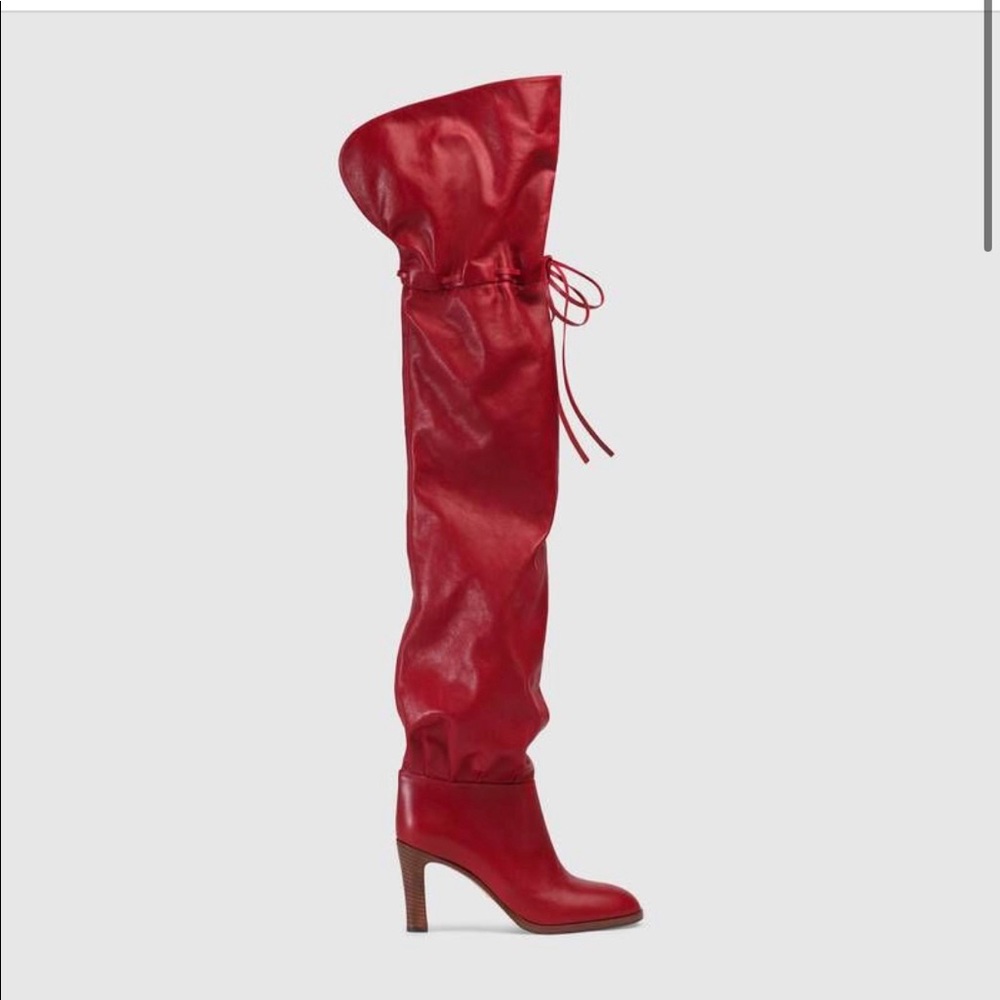 GUCCI red leather boots
